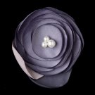 Purple Flower Sophistication Hair Clip with Faux Pearl Accents 9940