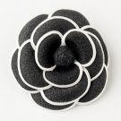 Oldies Black & White Flower Hair Clip 9944 with Brooch Pin