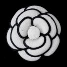 Oldies White & Black Flower Hair Clip 9944 with Brooch Pin