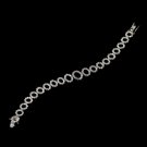 Rhodium Antique Silver Clear CZ Crystal Circle Link Tennis Bracelet 8991