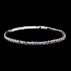 Silver AB Rhinestone Anklet 2