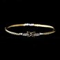 Gold Clear CZ Crystal Hug Cable Bangle Bracelet 8875