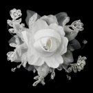Rhinestone, Crystal, Lace, Satin & Organza Flower Clip 2705