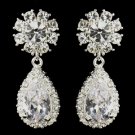 Cubic Zirconia Earrings > Silver Clear "Kim Kardashian" Inspired Crystal Earrings 1538