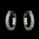 Silver Clear CZ Crystal Hoop Earrings 50001
