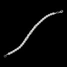 Silver White Pearl & Clear Rhinestone Bracelet 10005