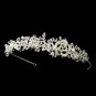 Antique Silver Freshwater Pearl & Crystal Bead Swirl Headband Headpiece 860