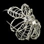 Silver Diamond White Pearl, Rhinestone & Bugle Bead Side Accented Headband Headpiece 9622