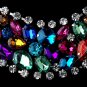 Multi Colored Rhinestone Necklace & Earrings Set 6571