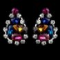 Multi Colored Rhinestone Necklace & Earrings Set 6571