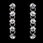 Antique Silver Clear Rhinestone Necklace & Earrings Set 9963