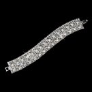 Silver Clear Rhinestone Clasp Bracelet 14005