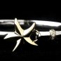 Silver & Gold Clear Rhinestone Starfish Bracelet 8870