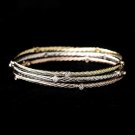 Tri Color CZ Crystal Accented Multi 3 Bangle Bracelet Set 8872