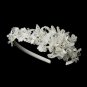 Floral Fabric & Crystal Side Accented Headband Headpiece 2292