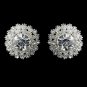 Silver Clear Rhinestone Stud Earrings 26605