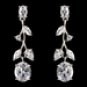 Antique Silver Clear CZ Crystal Necklace & Earrings Jewelry Set 1311
