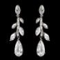 Antique Silver Clear CZ Crystal Necklace & Earrings Jewelry Set 1312