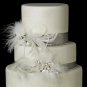 Decorative Multi Cut Crystal & Pearl Feather Fascinator Ribbon Clip 5282