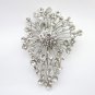 Antique Rhodium Silver Clear Brooch 233