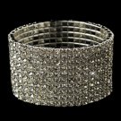 10 Row Silver Clear Rhinestone Stretch Bracelet 4016