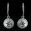 Silver Clear Rhinestone Drop Earring On Hook Earrings 25692