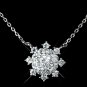 Silver Clear Snowflake Encrusted Pendent Necklace & Petite Snowflake Drop Earrings Jewelry Set 7737