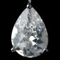 Silver Clear CZ Crystal Teardrop Earrings 40082