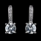 Antique Rhodium Silver Clear Petite CZ Crystal Children’s Earrings 7402