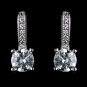 Antique Rhodium Silver Clear Petite CZ Crystal Children’s Earrings 7402