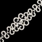 Silver Clear Swirl Infinite Rhinestone Bracelet 1102