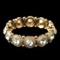 Gold Clear Round Rhinestone Stretch Bracelet 2222