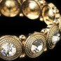 Gold Clear Round Rhinestone Stretch Bracelet 2222
