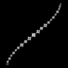 Silver Clear CZ Crystal Princess Cut Bracelet 4074