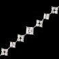 Silver Clear CZ Crystal Princess Cut Bracelet 4074