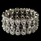 Rhodium Clear Rhinestone Stretch Bracelet 4110