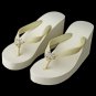 Gold Starfish Rhinestone High Wedge Flip Flops- 3168-G-CL