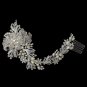 Silver Freshwater Pearl & Rhinestone Floral Vine Side Comb 42