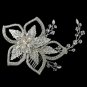 Silver Clear Swarovski Crystal Bead, Bead & Rhinestone Floral Leaf Comb