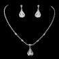 Silver Clear Rhinestone Necklace & Earrings Jewelry Set 71819