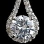 Rhodium Clear CZ Round Drop Earrings