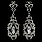 Rhodium Clear Marquise Rhinestone Dangle Earrings