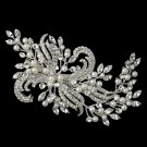 Silver Diamond White Pearl & Rhinestone Hair Vine Clip