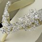 Floral Vine High Wedge Flip Flops with Crystal Accents