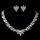 Rhodium Clear Marquise & Oval CZ Crystal Jewelry Set 13049
