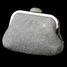 Silver Clear Single Sided Crystal Evening Bag 333