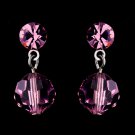 Pink Swarovski Crystal Bridal Earrings 200