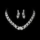 Elegant Silver White Pearl & Crystal Jewelry Set NE 150