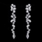 Antique Silver Clear CZ Multi Cut Stone Necklace 8649 & Earrings 8654 Bridal Jewelry Set