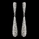 Antique Silver Clear Rhinestone Earrings 8889
